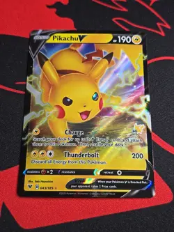 PIKACHU V 2020 POKEMON SWSH VIVID VOLTAGE RARE 043/185 Q4490 - Image 1