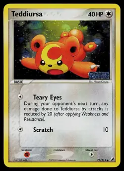 Pokemon Card - Teddiursa Unseen Forces 77/115 Common Reverse Holo Stamped - Image 1