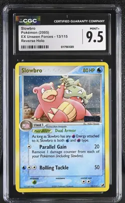 CGC 9.5 MINT+ Slowbro EX Unseen Forces 13/115 Reverse Holo STAMPED Pokemon Card - Image 1