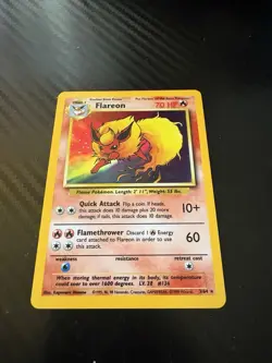 Pokemon Tcg Flareon Holo Jungle Excellent Condition Lightly Played Vintage 1999 - Image 1