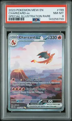 PSA 8 199/165 Pokemon Charizard ex Special Illustration Rare 2023 - Image 1