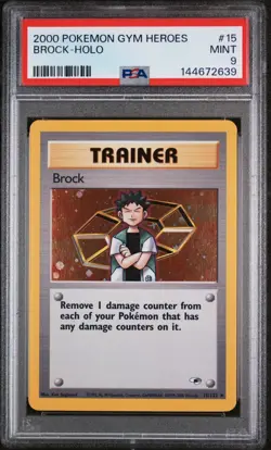 POKEMON 2000 BROCK-HOLO GYM HEROES #15 PSA 9 - Image 1