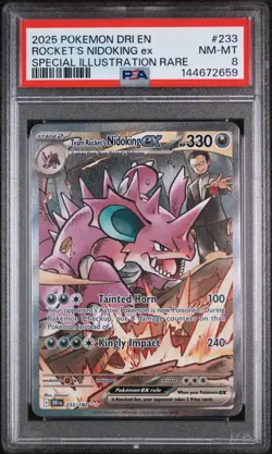 POKEMON 2025 ROCKET'S NIDOKING ex SPECIAL SIR DESTINED RIVALS #233 PSA 8 - Image 1
