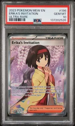 PSA 10 GEM MINT Erika's Invitation 151 English Ultra Rare Pokemon 196/165 - Image 1