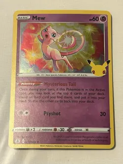 Pokemon TCG Mew 011/025 Celebrations 25th Anniversary Holo - Image 1