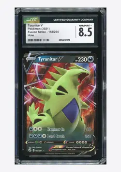 Pokemon CGC 8.5 Tyranitar V Holo 2021 158/264 Fusion Strike English - Image 1