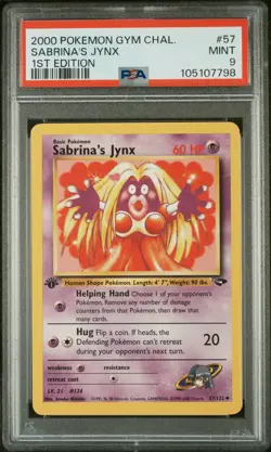 2000 POKEMON GYM CHALLENGE 57 SABRINA'S JYNX 1ST EDITION - PSA MINT 9 - Image 1