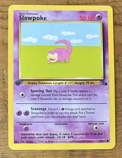 Pokemon TCG Slowpoke #55/62 Non Holo 1st Edition Vintage 1999 - Image 1