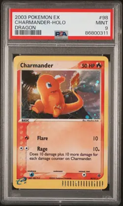 POKEMON 2003 CHARMANDER-HOLO EX DRAGON #98 PSA 9 - Image 1