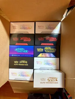 Pokemon etb And Booster Box Sealed Lot pokemon center 30 Boxes Total See PICS - Image 1