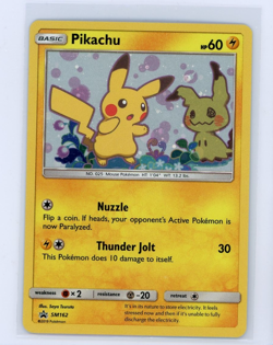 2019 Pokemon Team Up Blister Pack Holo Pikachu SM162 Black Star Promo - Image 1