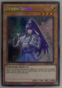 Denko Sekka BLLR-EN052 YUGIOH Secret Rare EURO ENGLISH 1st Ed LP - Image 1