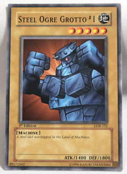 YuGiOh TCG Steel Ogre Grotto #1 LOB-112 Common 1st Edition LP - Image 1