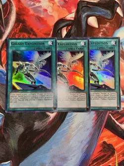 Yugioh! 3x Galaxy Expedition ZTIN-EN017 Ultra Rare 1st Edition Light Play - Image 1