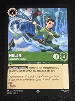 Disney Lorcana Winterspell Mulan - Resourceful Recruit 69/204 NM Super Rare - Image 1