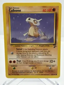 Cubone 70/130 Base Set Vintage Pokemon Card Fighting Lonely Pokemon - Image 1