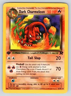 MP 1st Edition Dark Charmeleon Non Holo WOTC Pokemon Card 32/82 Rocket Set - Image 1