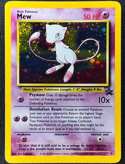 Mew #9 Rare Holo Promo Black Star Pokemon Cards League 1999-2000 WOTC SHARP NM/M - Image 3
