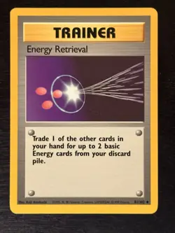 Energy Retrieval 81/102 Uncommon Base Set Pokemon Card LP - Image 1