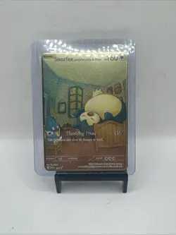 Gold Metal Snorlax With Muchlax & Mow Custom Metal Card Near Mint 160hp Display - Image 1