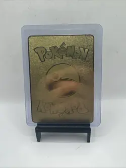 Gold Metal Snorlax With Muchlax & Mow Custom Metal Card Near Mint 160hp Display - Image 2