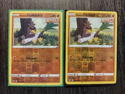 2x reverse holo Galarian Farfetch'd 078/198 card Chilling Reign common NM - Image 1