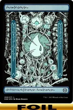 ISLAND ** FOIL PHYREXIAN FULL ART ** #268 - Phyrexia All Will Be One MTG - Image 1