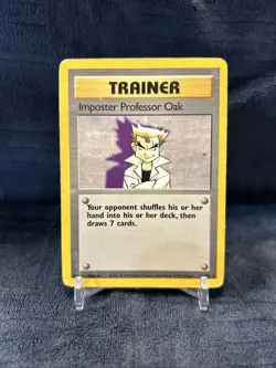 Pokemon TCG Trainer Imposter Professor Oak Base Set 73 Rare Vintage 1999 - Image 1