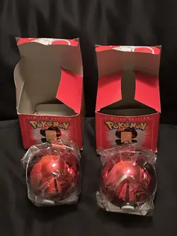 Pair of 23K Gold Plated Mewtwo Trading Card 1999 Burger King Pokemon Ball SEALED - Image 1