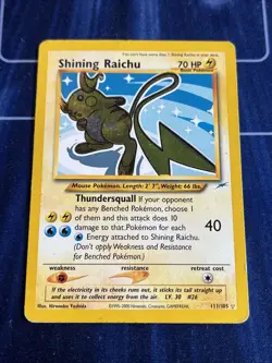 Pokemon TCG Shining Raichu Neo Destiny Holo Card 111/105 Unlimited Rare MP - Image 1