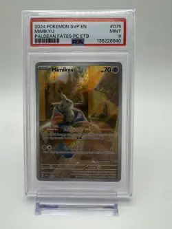 Pokemon Mimikyu Promo PSA 9 Scarlet & Violet 075 Holo Exclusive English - Image 1