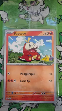 Pokemon Beginner First Class Promo Stamp SEALED Fuecoco - Indonesian - Image 1