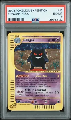 POKEMON GENGAR 2002 EXPEDITION #13 HOLO PSA 6 *SWIRL* - Image 1