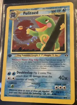 💎GEM MINT💎 Pokemon Neo Discovery 1st Edition POLITOED Holo SWIRL, BGS 9.5 PSA - Image 3