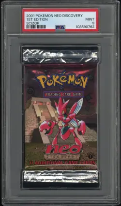 POKEMON 2001 NEO DISCOVERY PACK 1ST EDITION SCIZOR PSA 9 - Image 1