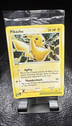 SEALED 2003 POKEMON PIKACHU 12 holo black star promo & MEOWTH 13 - Image 1