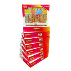 Lot of (8) Pokemon TCG 151 5-Pack Costco Mini Tin Boxes SEALED NEW - Image 1