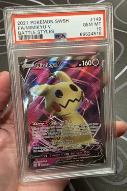 Pokemon Mimikyu V Full Art Ultra Rare Holo Battle Styles 148/163 PSA 10 160 HP - Image 3