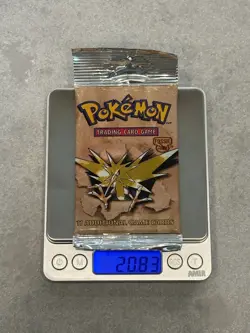[20.83 grams] Pokemon Fossil Booster Pack Zapdos Long Crimp FACTORY SEALED - Image 1