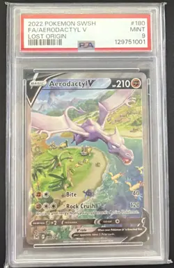 Pokemon Aerodactyl V Lost Origin Full Alt Art #180 PSA 9 Mint - Image 1