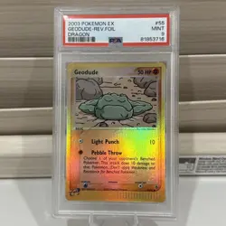 2003 Pokemon EX Geodude Reverse Foil Dragon 55/97 PSA Mint 9 English - Image 1