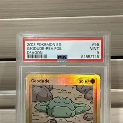 2003 Pokemon EX Geodude Reverse Foil Dragon 55/97 PSA Mint 9 English - Image 3