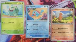 🌀SWIRL🌀 Bulbasaur, Squirtle, & Charmander S&V 151 Promo Pokemon TCG - Image 1