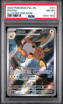 2023 POKEMON PAL EN-PALDEA EVOLVED ILLUSTRATION RARE #211 RAICHU PSA 8 - Image 1