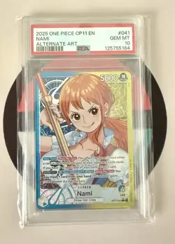 One Piece CCG Nami OP11-041 Leader Alt Art Gem Mint 10 PSA English - Image 1