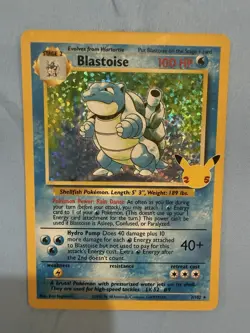 Pokemon TCG Blastoise Celebrations Card 2/102 25th Anniversary Edition - Image 1
