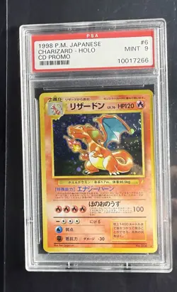 1998 P.M. PSA 9 CHARIZARD HOLO CD PROMO #6 Pokemon Japanese Card *DOUBLE SWIRL - Image 5