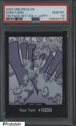 2025 One Piece EN Tin Pack Set VOL.1 Luffy Don!! Card PSA 10 GEM MINT - Image 1