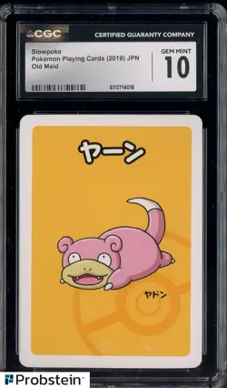 2019 Pokemon Playing Cards Japanese Old Maid Slowpoke CGC 10 GEM MINT - Image 1