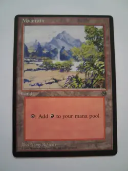 Mountain MP MTG Magic the Gathering Arena League Basic Land 1996 - Image 1